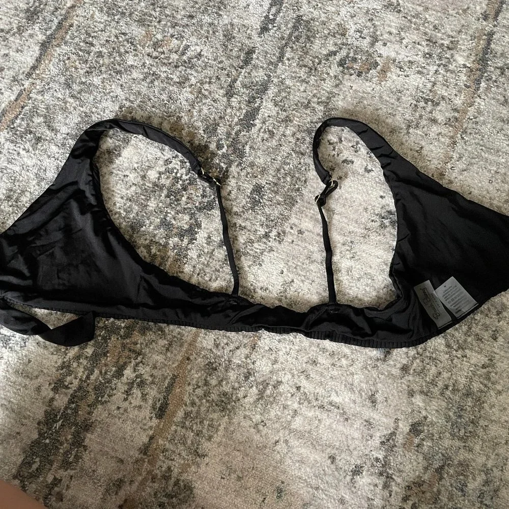 Beach Bunny 3-pc swimwear skylar wrap Halter Swim top High Waist bottom black